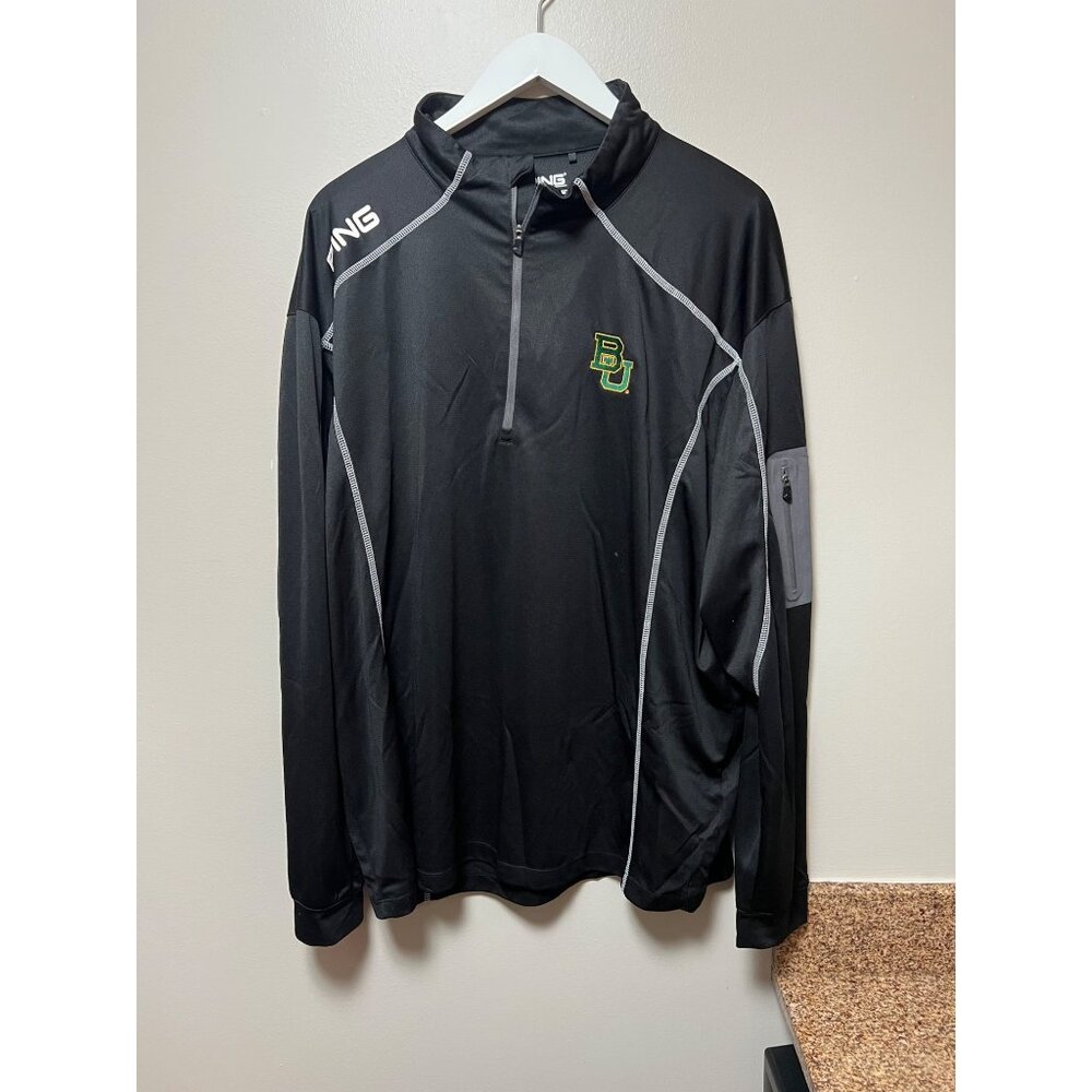 Ping Performance Baylor Bears Mens XXL Black Quarter‎ Zip Golf Pullover Jacket